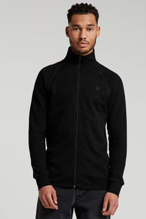 ribgebreid vest met borduursels dk black