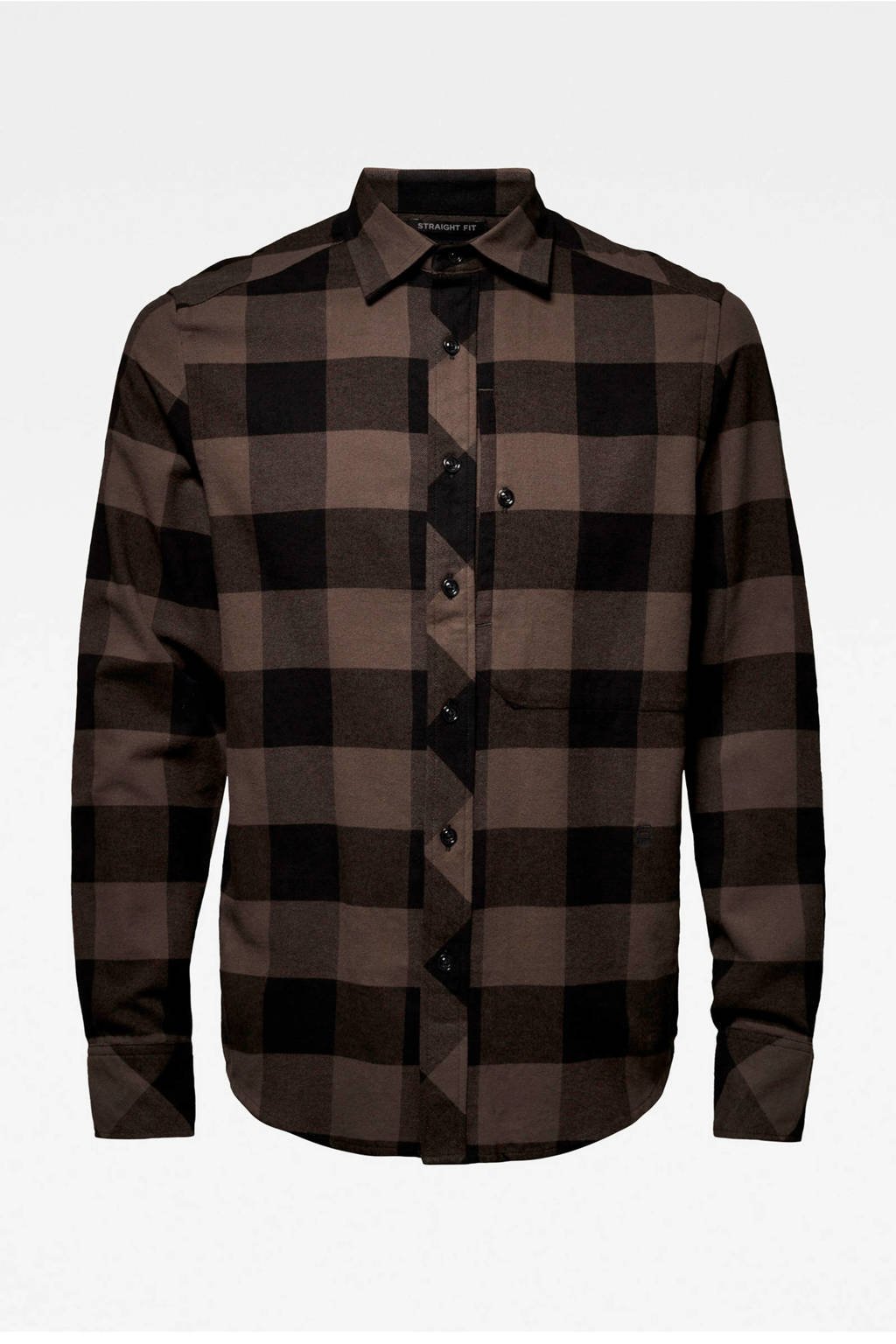 G-Star RAW geruit slim fit overhemd asfalt, Asfalt