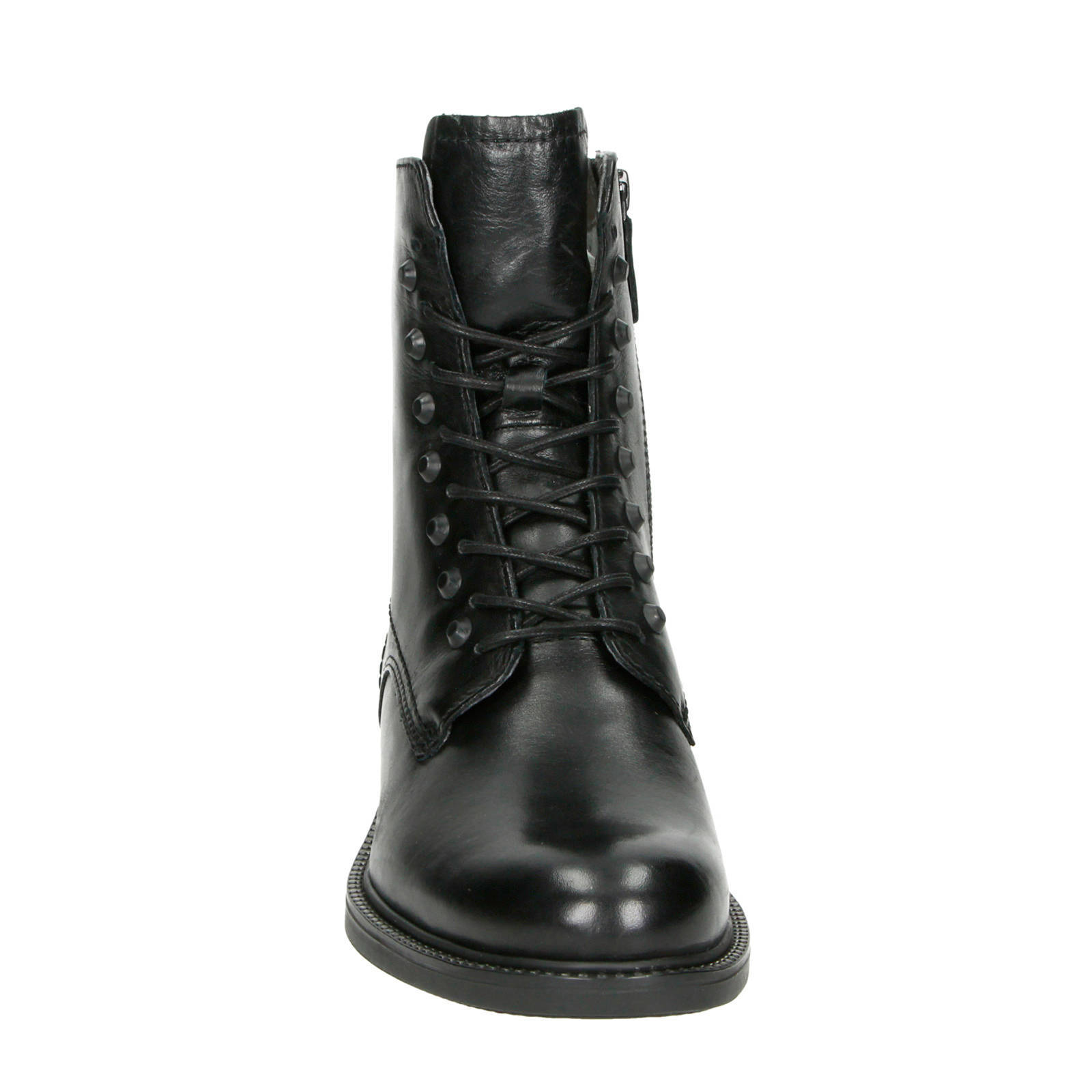 Tamaris leren veterboots zwart | wehkamp