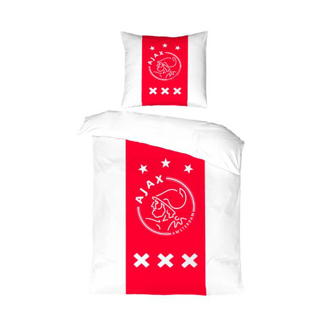 Ajax katoenen kinderdekbedovertrek, Rood/wit