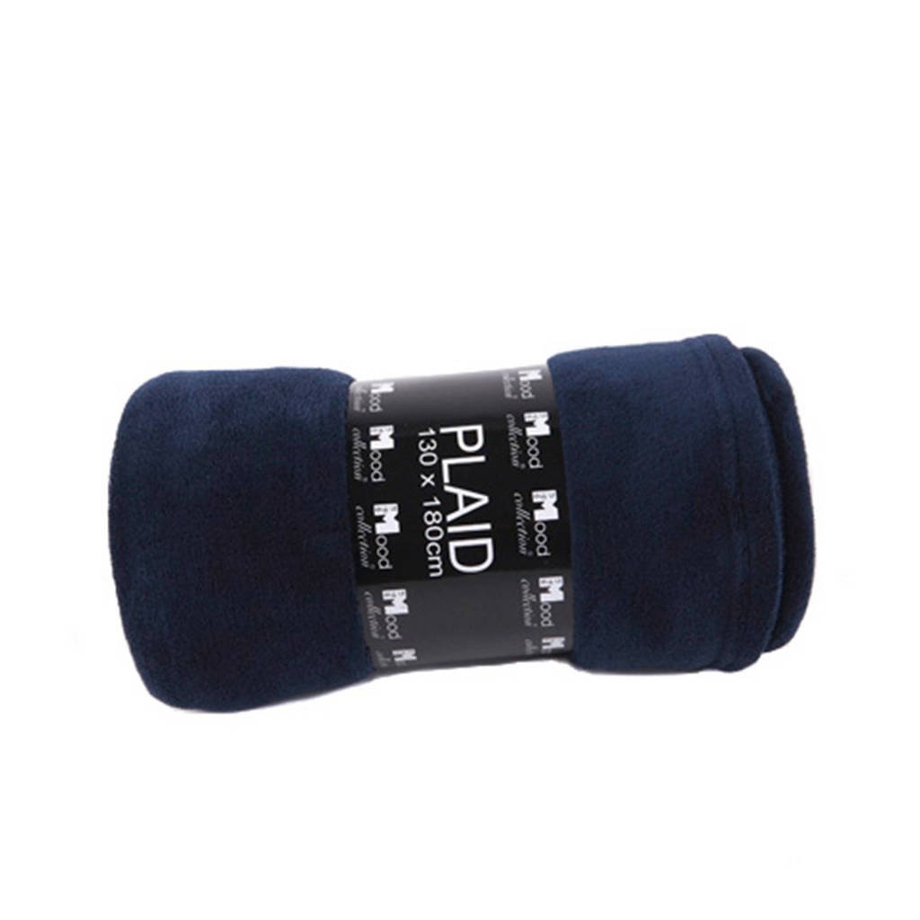 In the Mood collection plaid Fleece (130x180 cm), Indigoblauw
