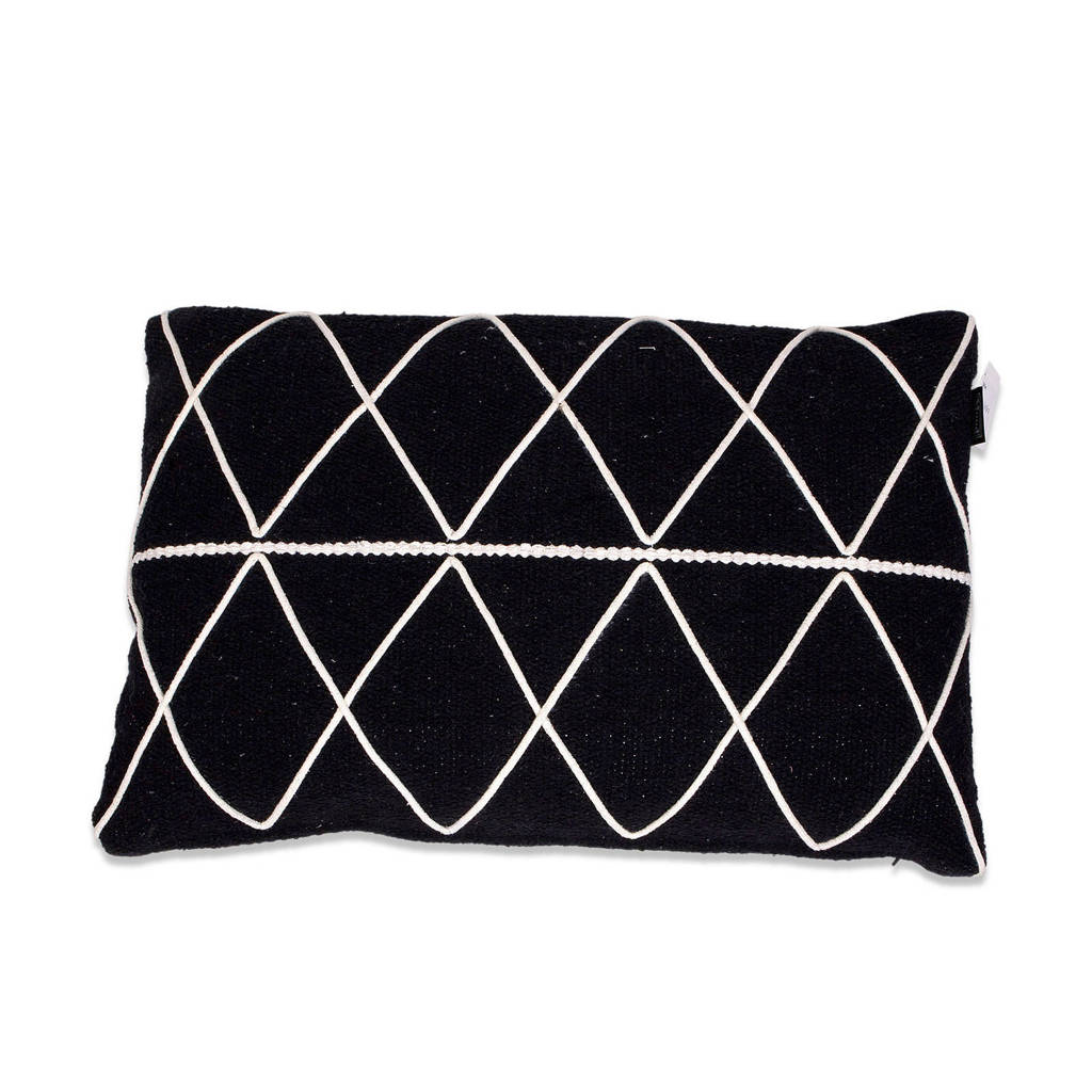 In the Mood collection sierkussenhoes Lotus (35x55 cm), Zwart