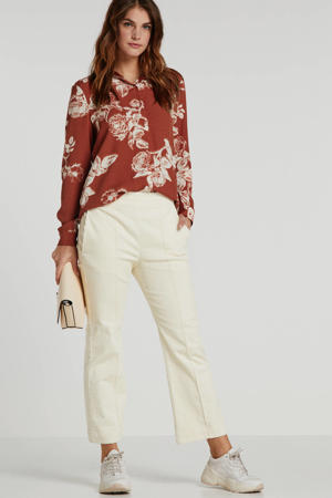 gebloemde blouse brique/crème