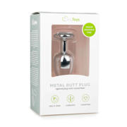 thumbnail: EasyToys Metalen buttplug Met Transparante Diamant - Zilver