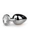 EasyToys Metalen buttplug Met Transparante Diamant - Zilver