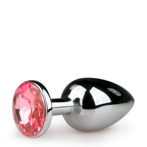 EasyToys Metalen buttplug Met Roze Diamant - Zilver/Roze afbeelding