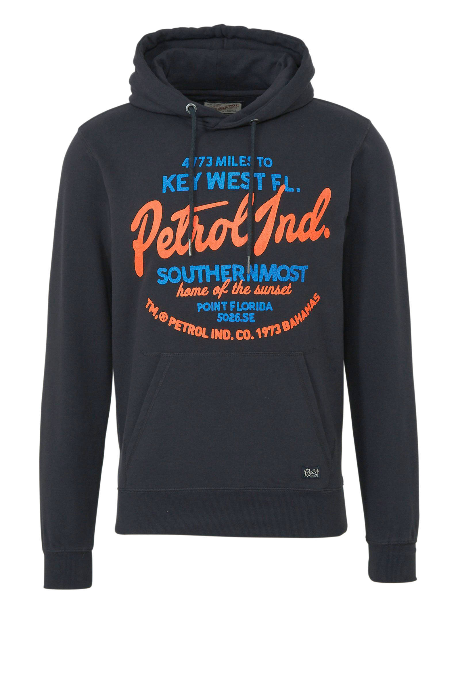Petrol Industries hoodie met printopdruk antracietoranje Petrol Industries sweater met printopdruk felgroen | wehkamp