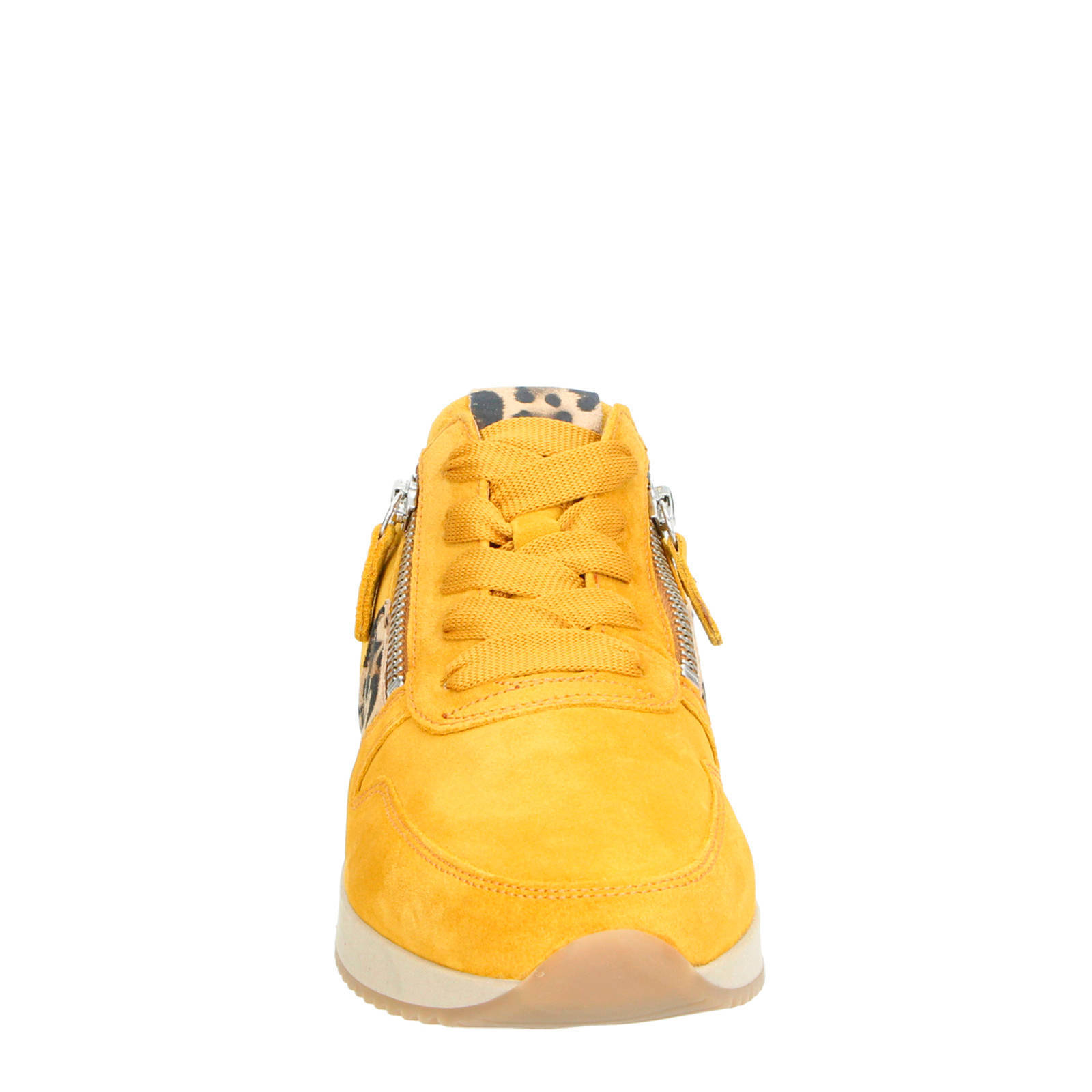 Gabor suède sneakers okergeel/panterprint | wehkamp