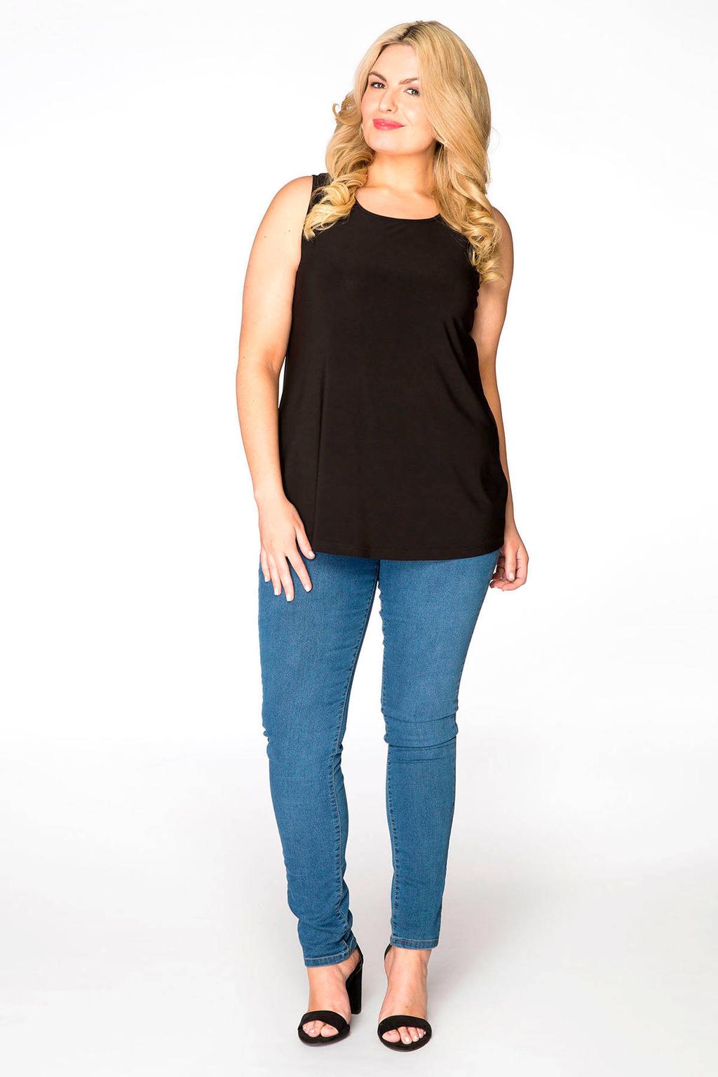 YOEK singlet van travelstof DOLCE zwart