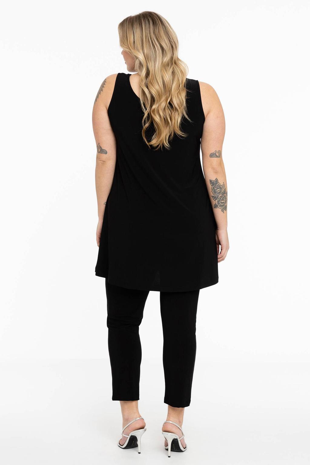 YOEK singlet van travelstof DOLCE zwart