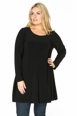 longsleeve tuniek van travelstof DOLCE zwart