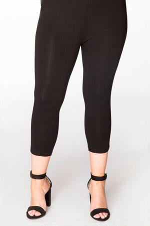 driekwart jersey legging zwart