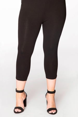 driekwart jersey legging zwart