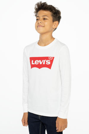 longsleeve Batwing met logo wit