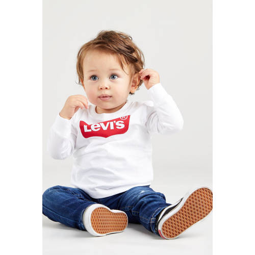 Levi's Kids baby longsleeve Batwing met logo wit afbeelding
