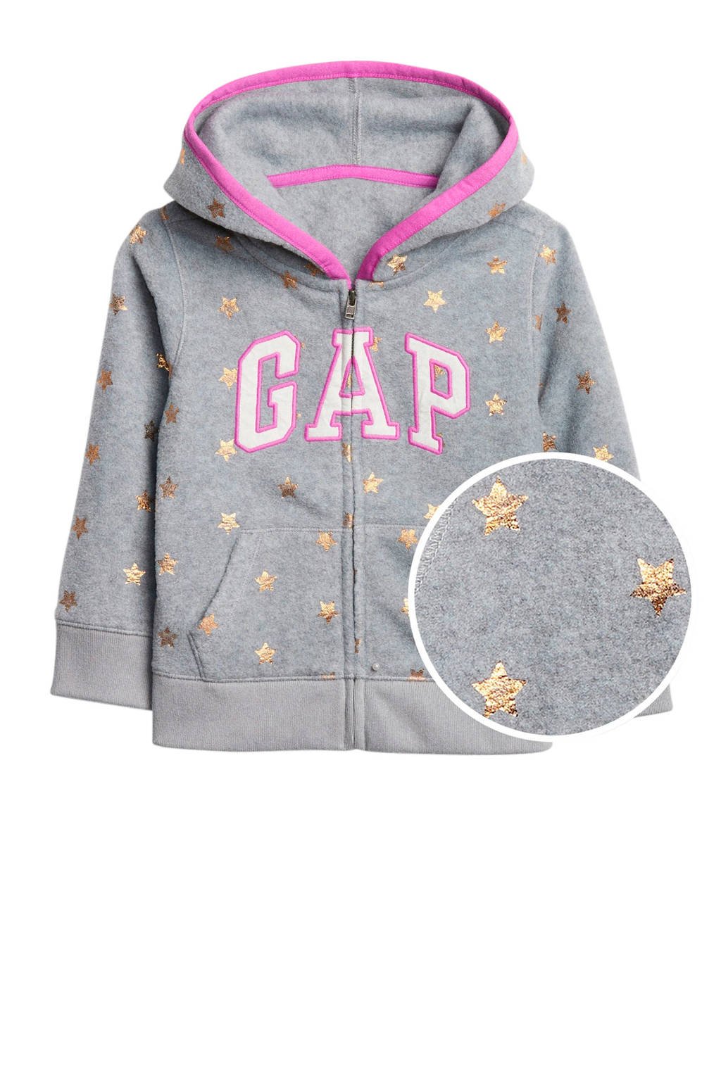GAP fleece vest met sterren grijs, Grijs