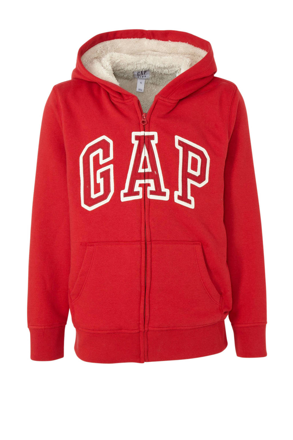 GAP borgvest met logo en borduursels rood/wit, Rood/wit