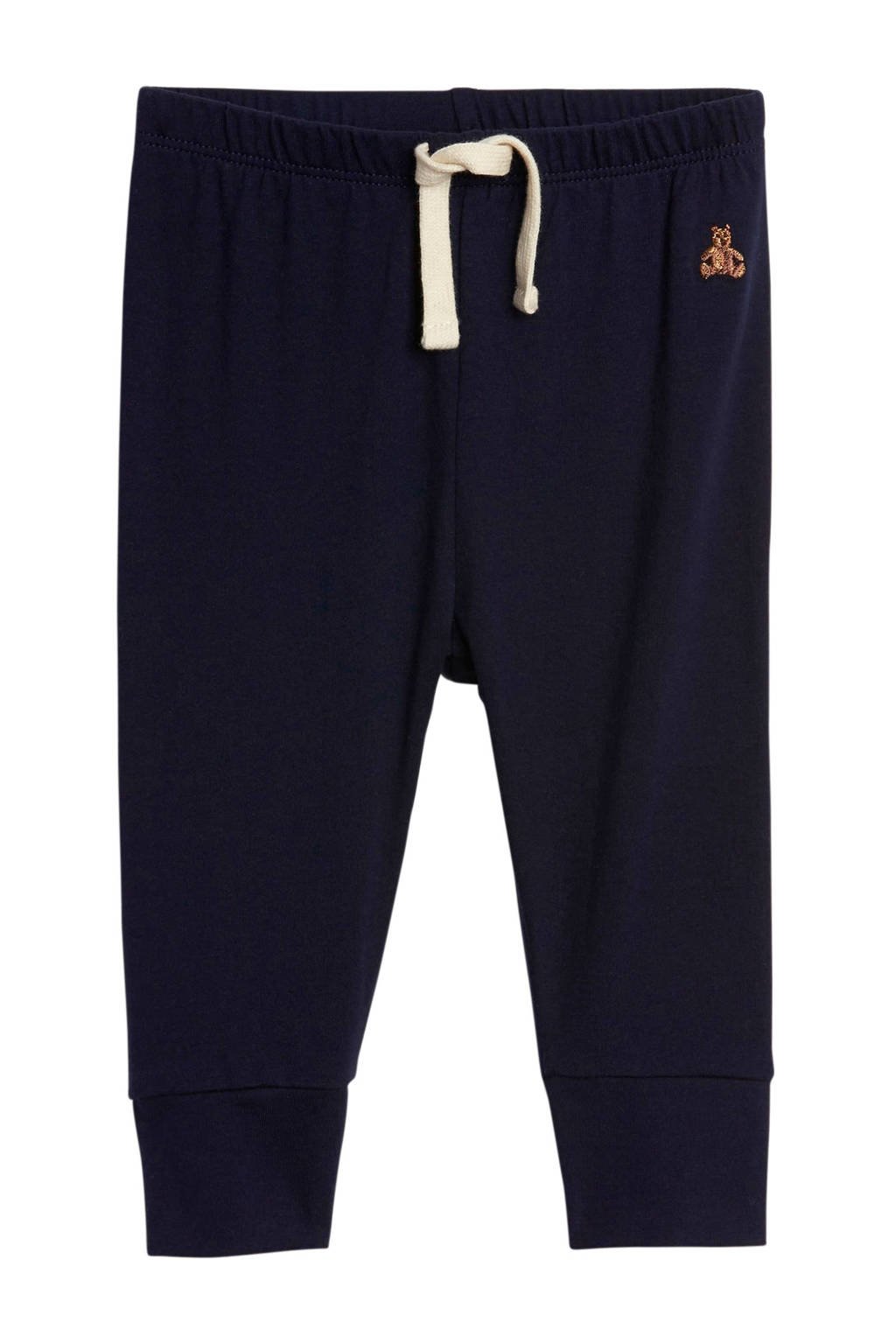 GAP baby tapered fit broek met borduursels donkerblauw, Donkerblauw
