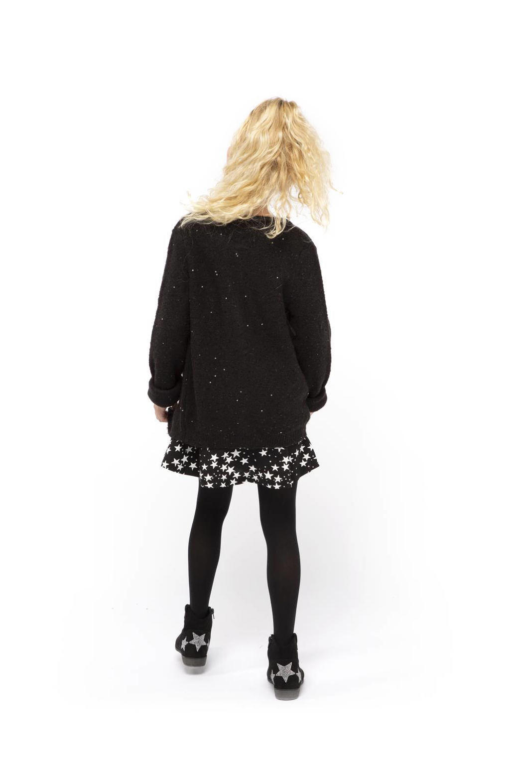 HEMA gebreid vest Cindy met pailletten zwart wehkamp