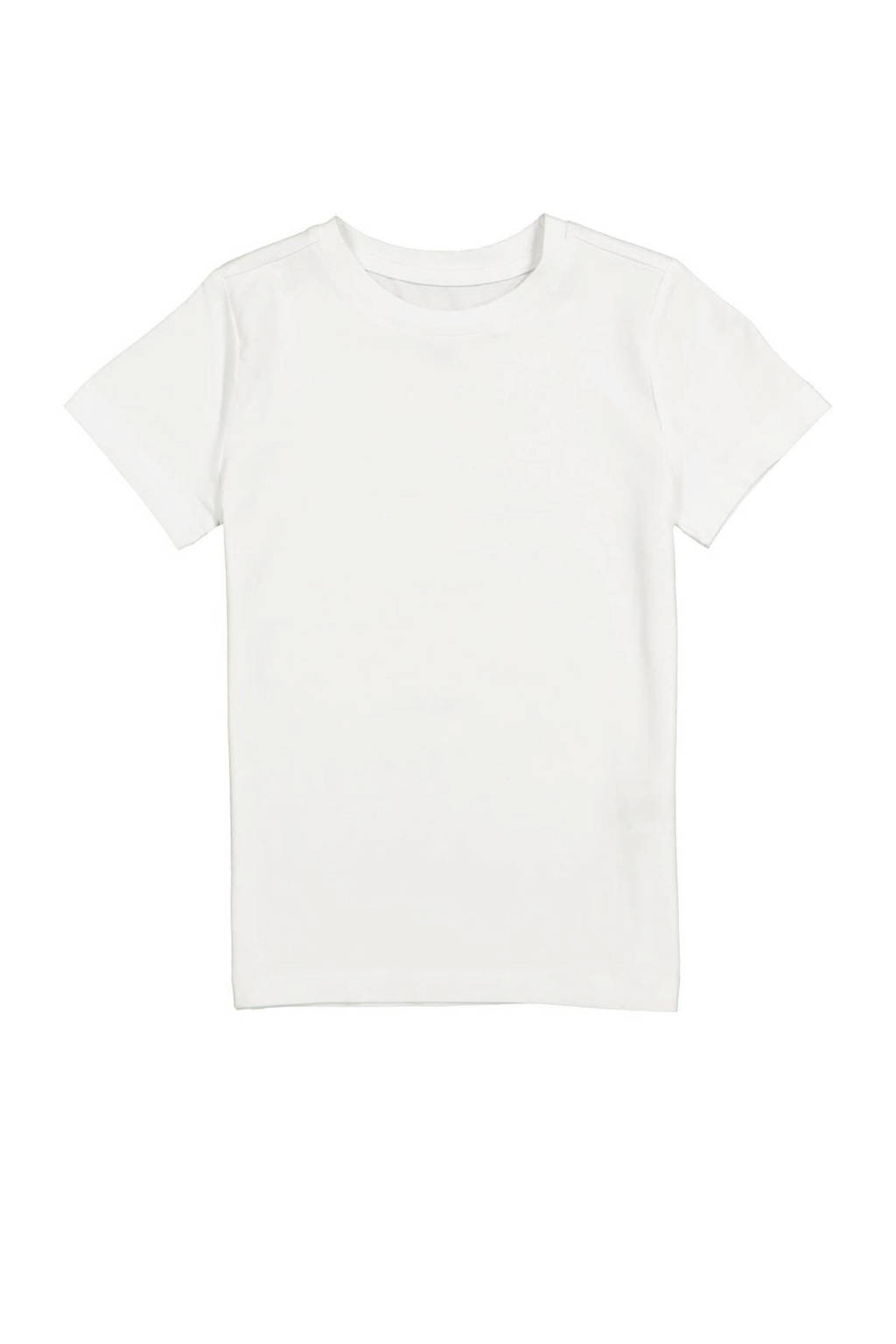 Witte jongens HEMA basic T-shirt van bamboe met korte mouwen en ronde hals