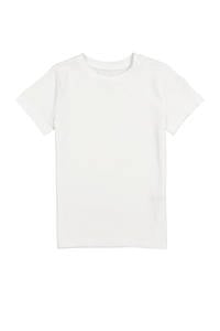 Witte jongens HEMA basic T-shirt van bamboe met korte mouwen en ronde hals