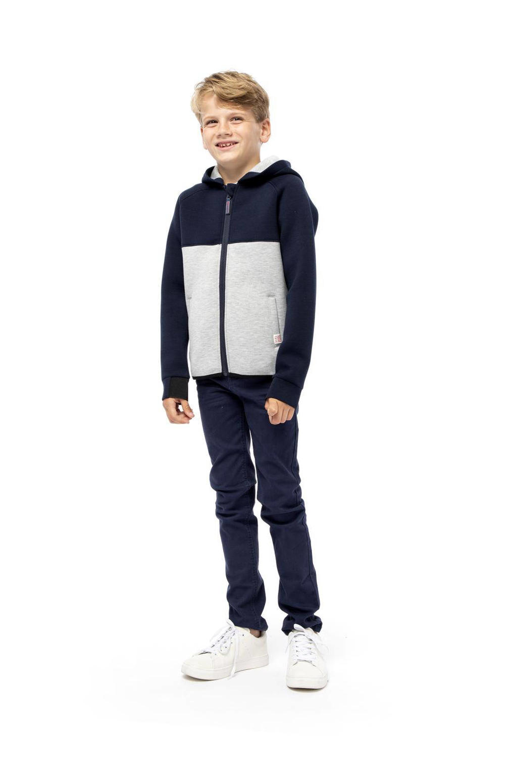 HEMA vest Ralf met all over print donkerblauw/grijs wehkamp