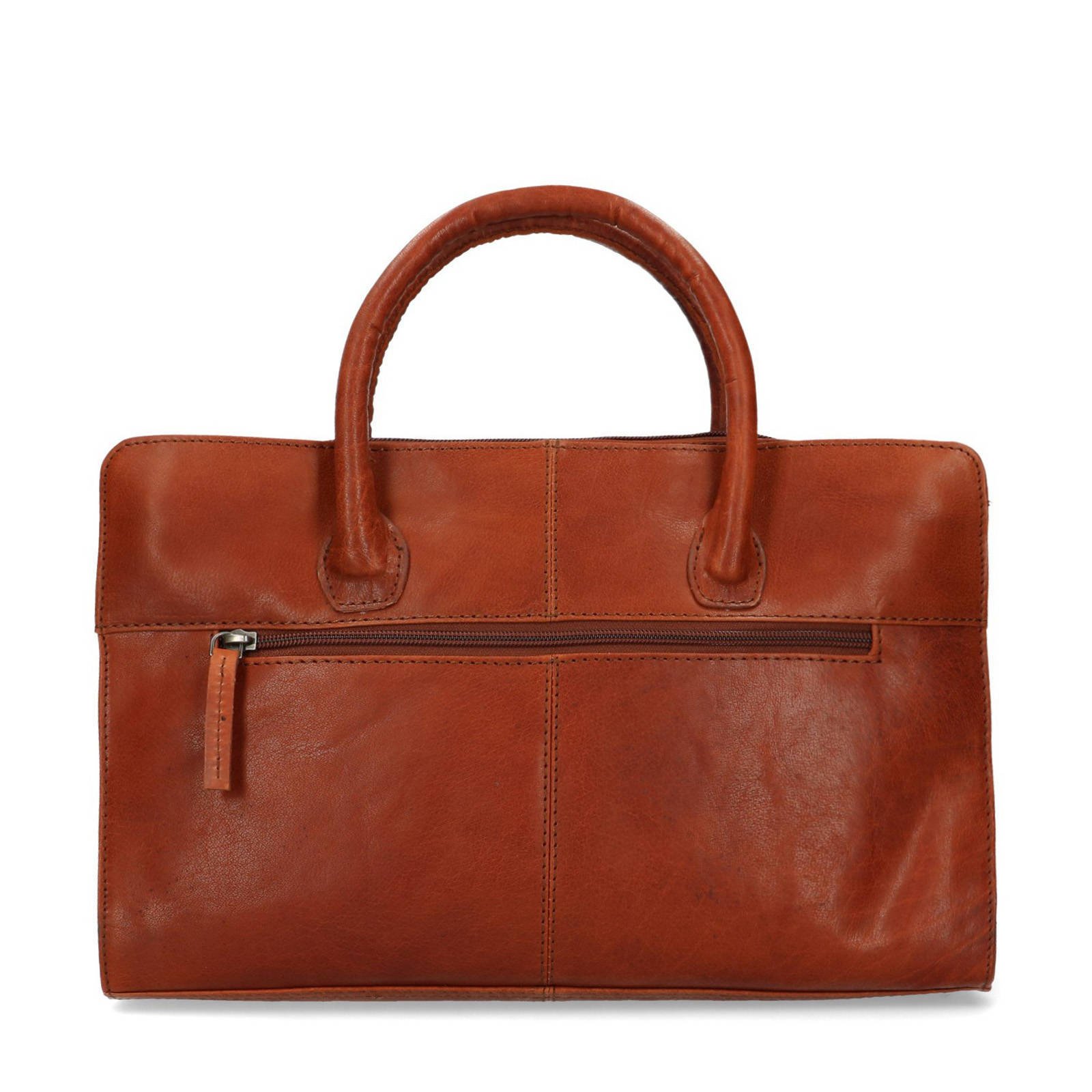 Manfield Leren Handtas Cognac | Wehkamp