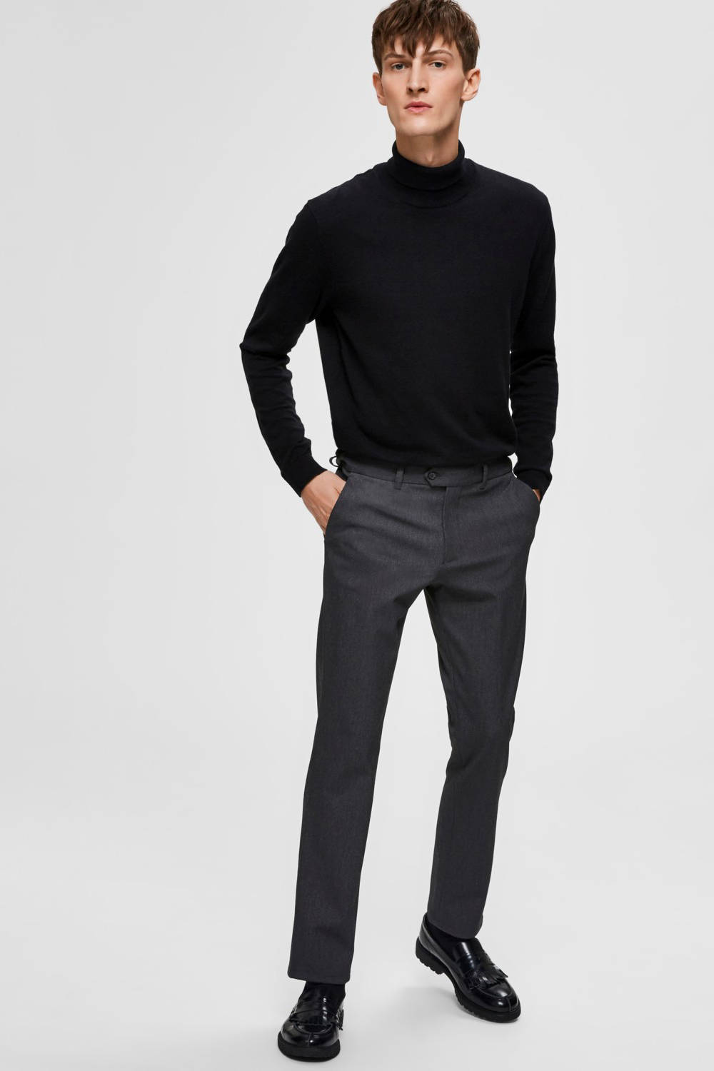 Pantaloni Uomo SELECTED HOMME - Taglio Slim, Viscosa E Elastan, Vita Media - Foto 6