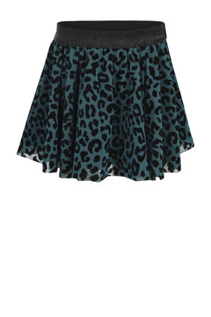 rok Candy met panterprint donkergroen/zwart