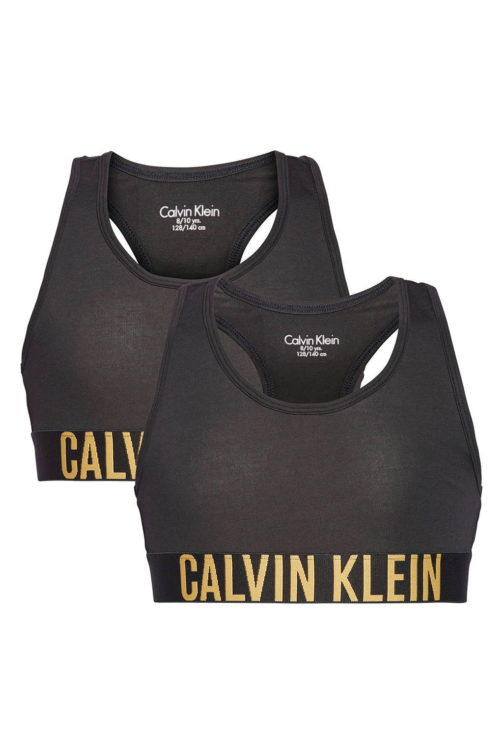 CALVIN KLEIN UNDERWEAR bh top - set van 2 zwart/goud, Zwart/goud