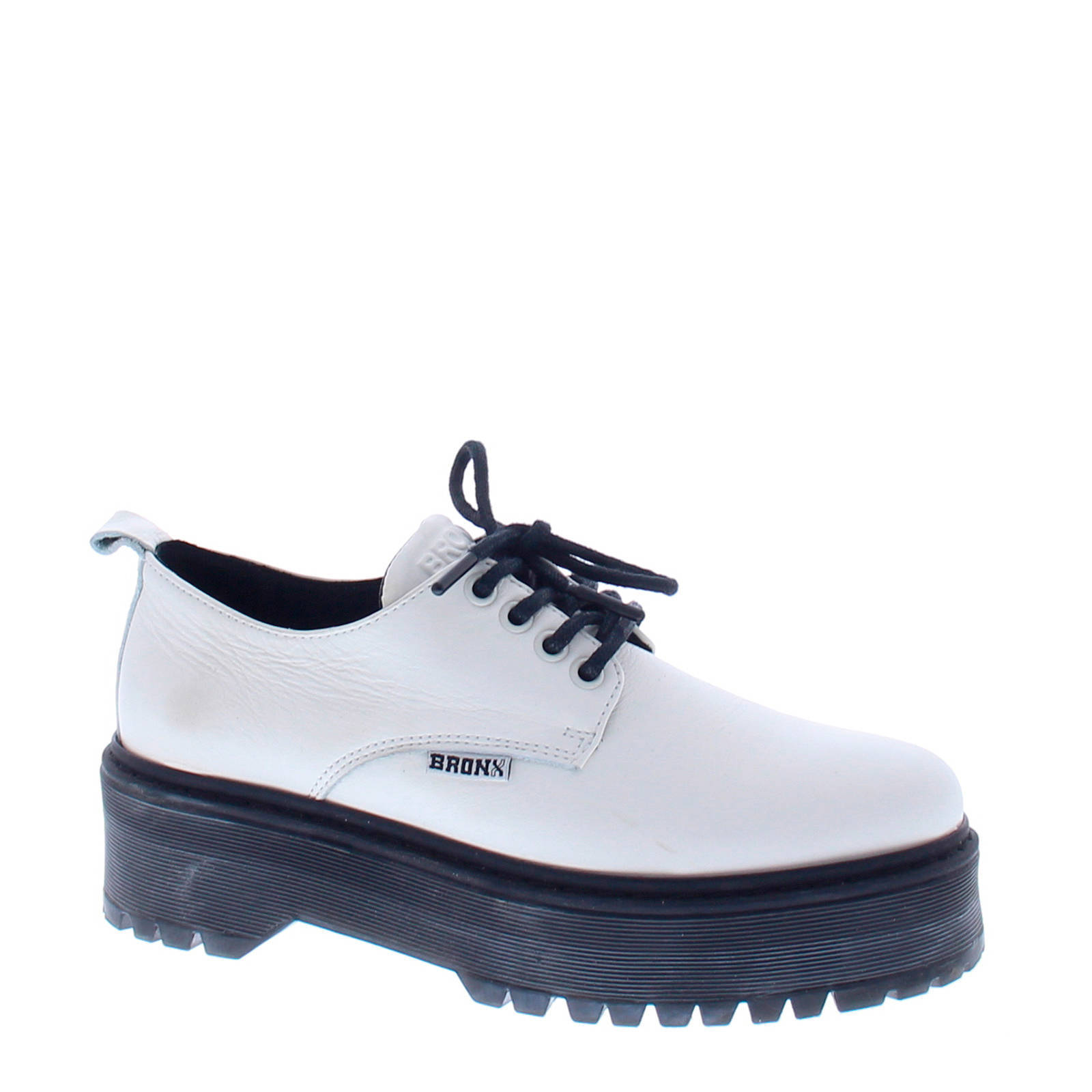 BRONX Rifka Super Chunky Low leren veterschoenen wit | wehkamp