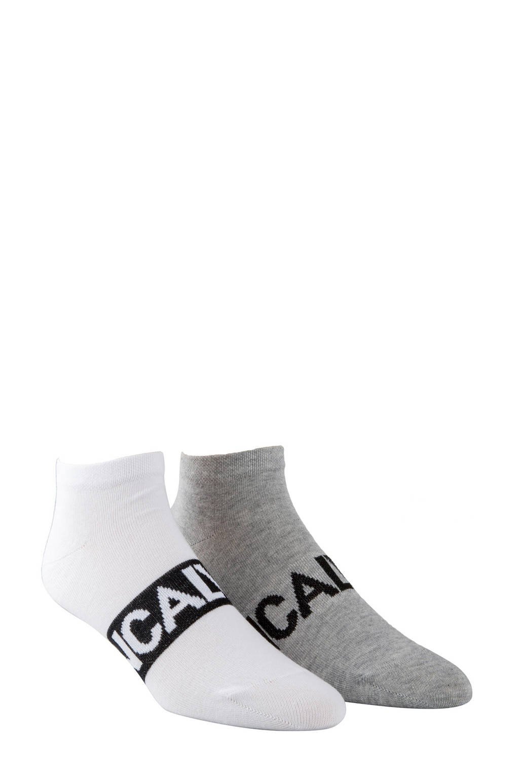 CALVIN KLEIN sneakersokken wit/grijs (2 paar), Wit/grijs