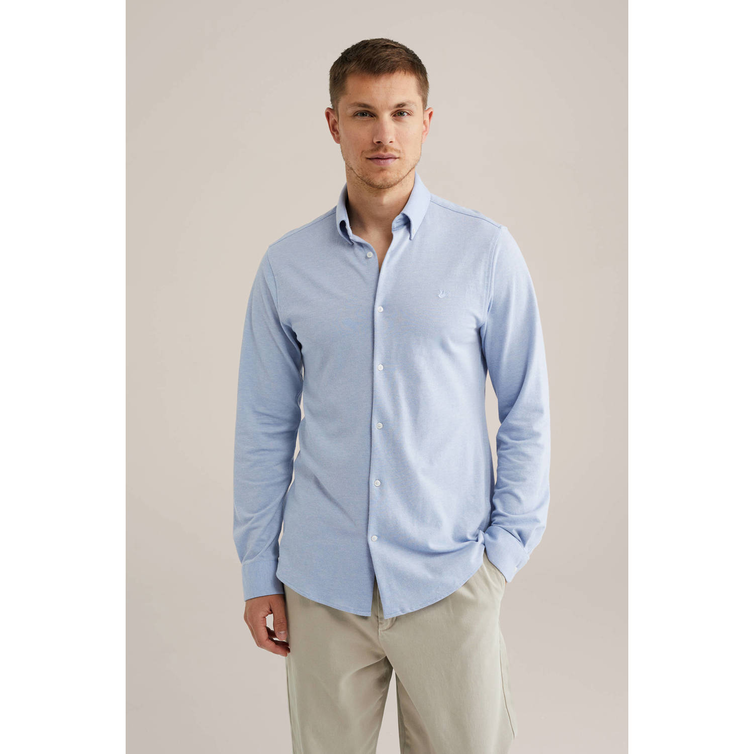 WE Fashion slim fit overhemd Saro