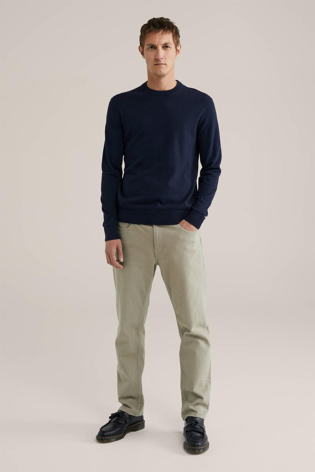 WE Fashion trui van katoenmix royal navy