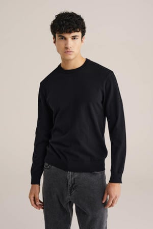 trui van katoenmix black uni
