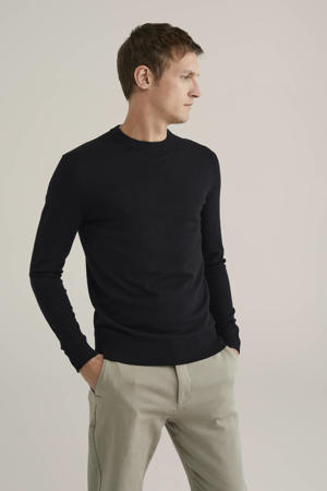trui van katoenmix black uni