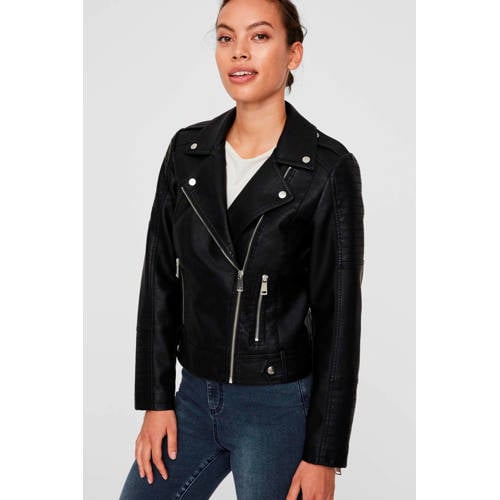 VERO MODA imitatieleren bikerjack VMKERRIULTRA zwart afbeelding
