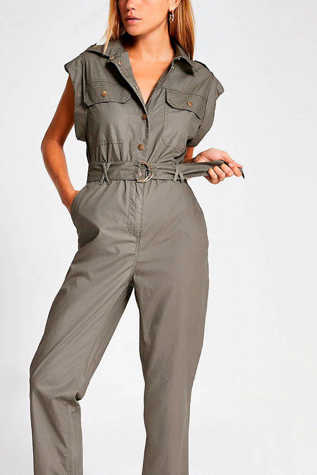 River Island jumpsuit kaki wehkamp