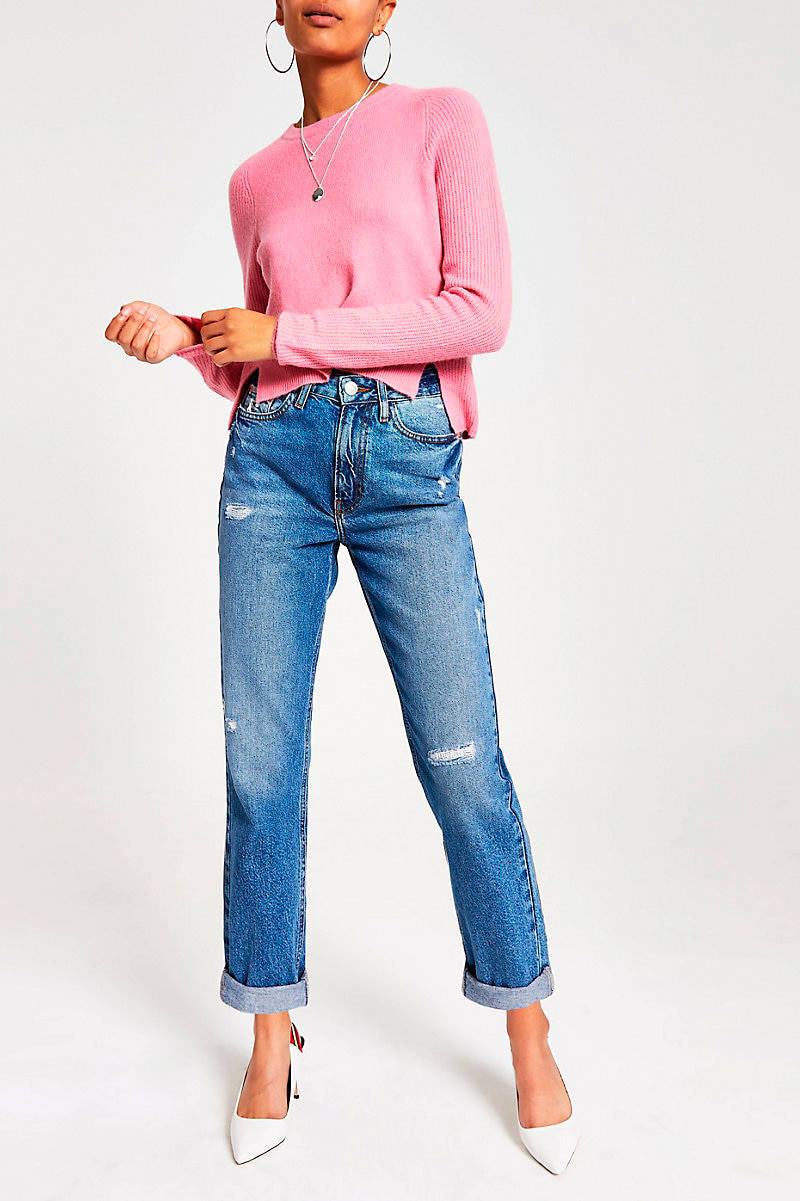 River Island gebreide trui met wol roze | wehkamp River Island gebreide trui | wehkamp