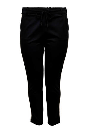 slim fit joggingbroek met zijstreep zwart/wit