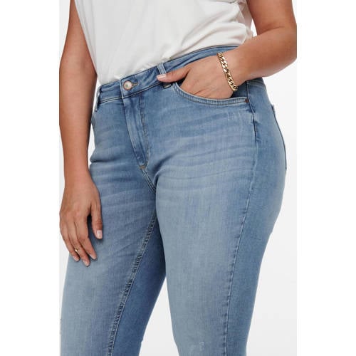 ONLY CARMAKOMA cropped regular waist skinny jeans CARWILLY light denim afbeelding
