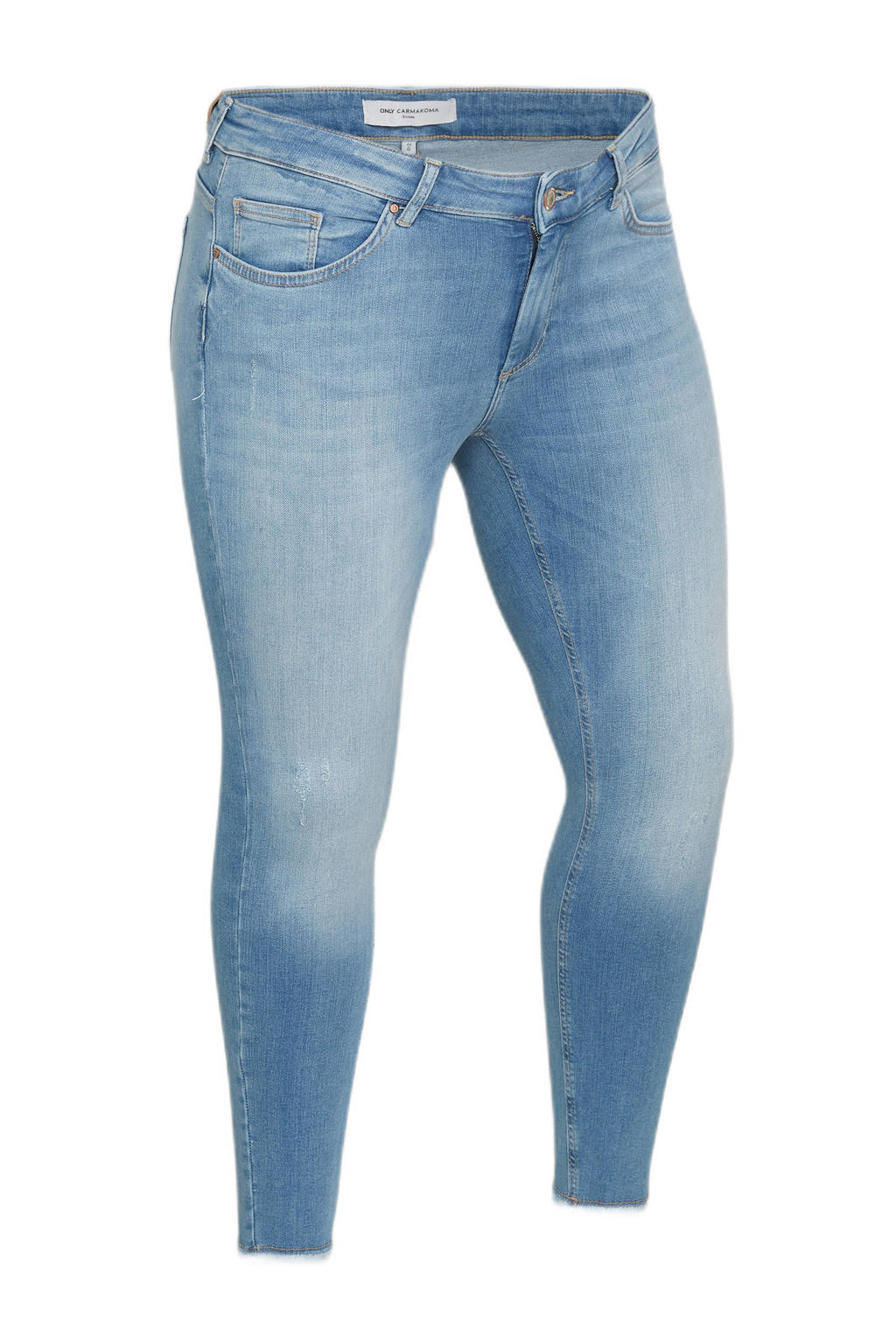 ONLY CARMAKOMA cropped regular waist skinny jeans CARWILLY light denim