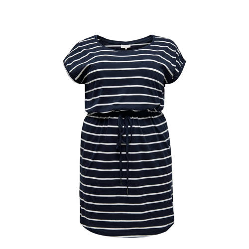 ONLY CARMAKOMA gestreepte jersey jurk donkerblauw ONLY CARMAKOMA gestreepte jersey jurk donkerblauw