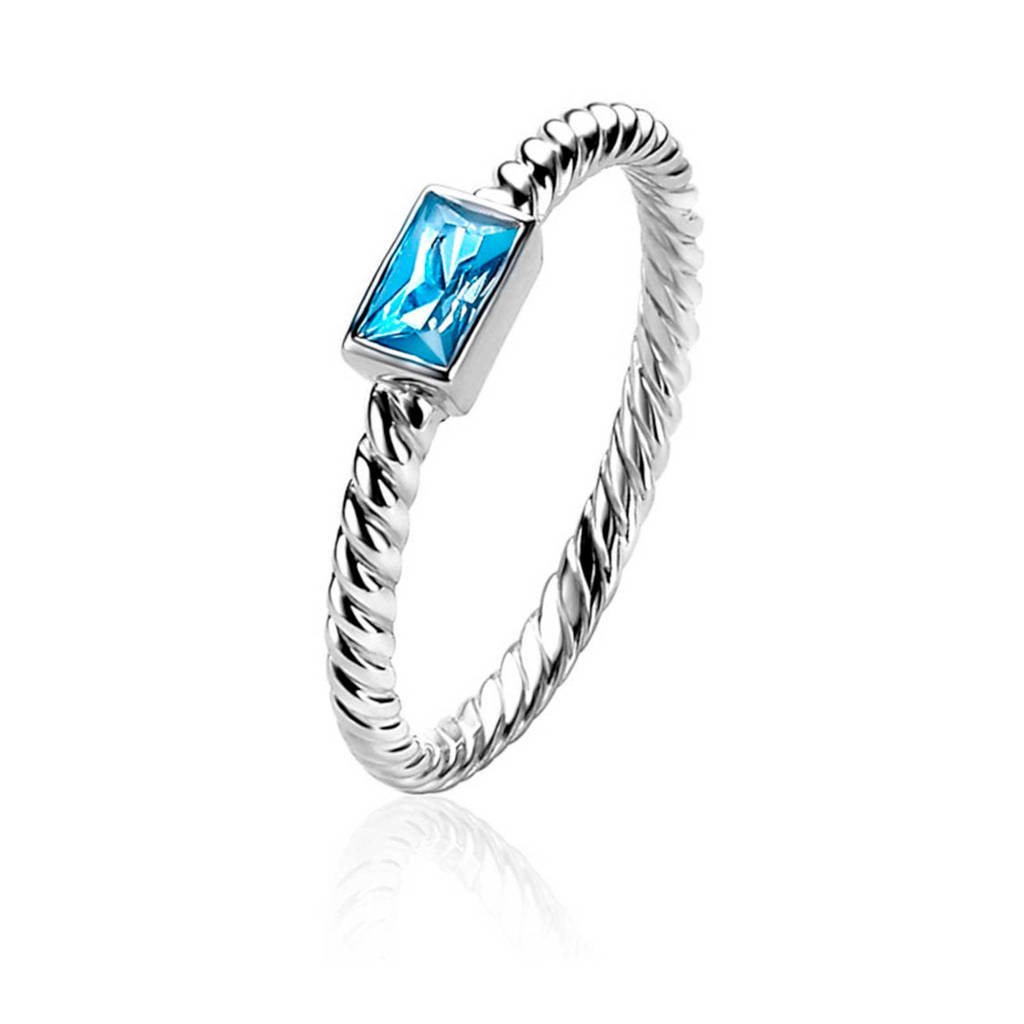 Zinzi ring ZIR1901 blauw/zilverkleurig, Zilverkleurig
