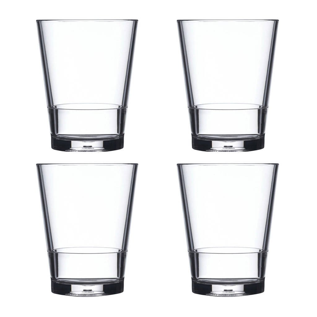 Mepal Flow waterglas (Ø8 cm) (set van 4), Transparant
