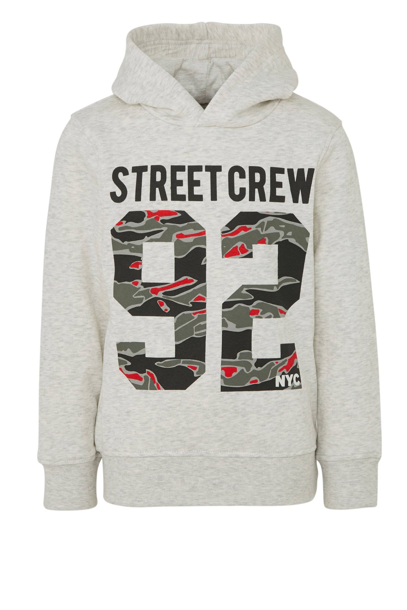 C&A Here & There hoodie met printopdruk lichtgrijs | wehkamp C&A hoodie met printopdruk lichtgrijs melangerood | wehkamp