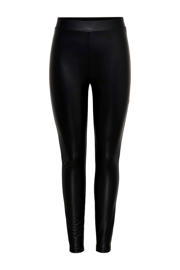 thumbnail: Zwarte dames ONLY coated legging van imitatieleer met skinny fit, regular waist, elastische tailleband en effen