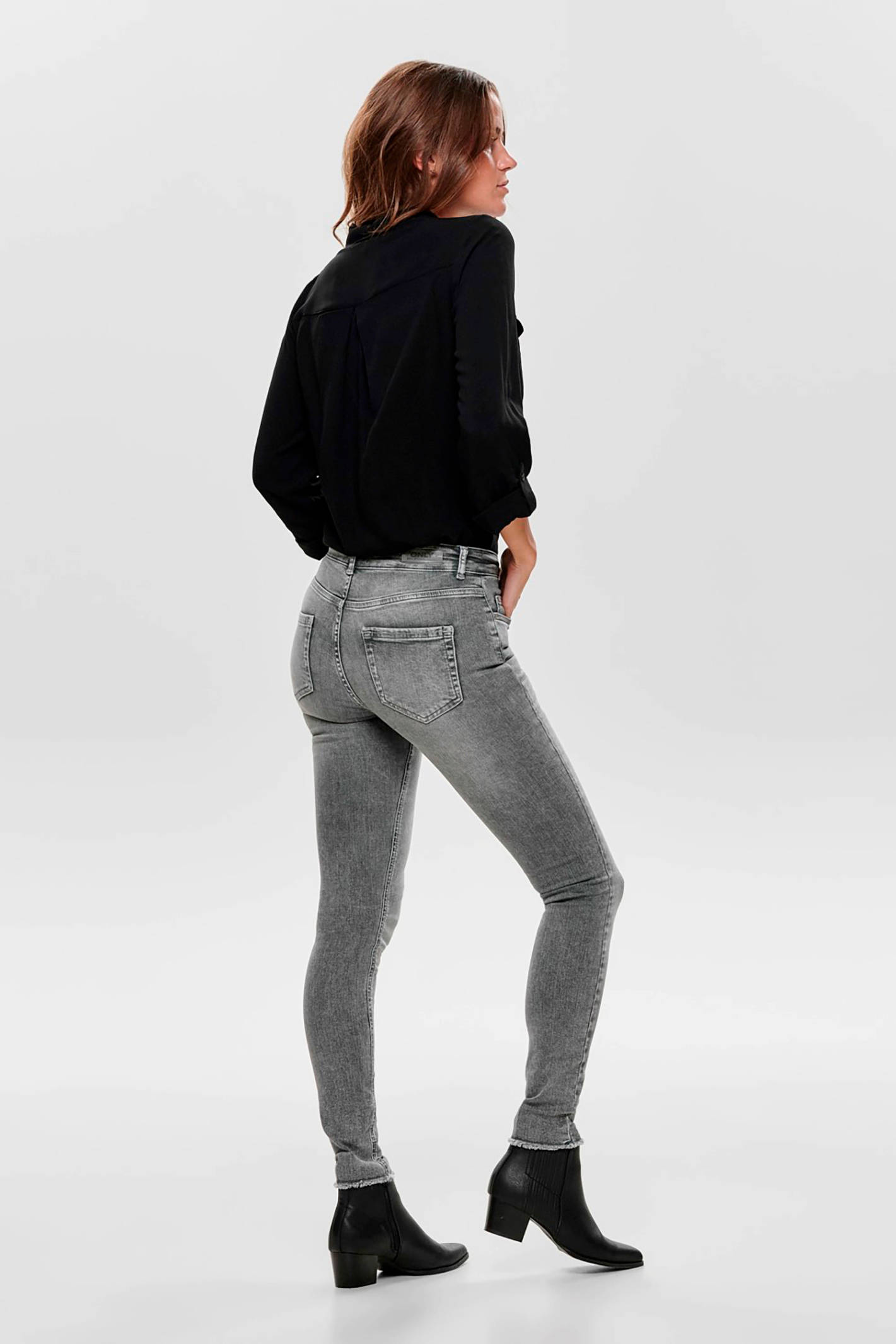 ONLY skinny jeans ONLBLUSH grey denim regular | wehkamp