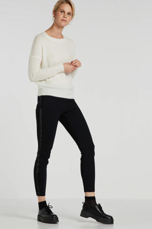 skinny broek met kraaltjes zwart