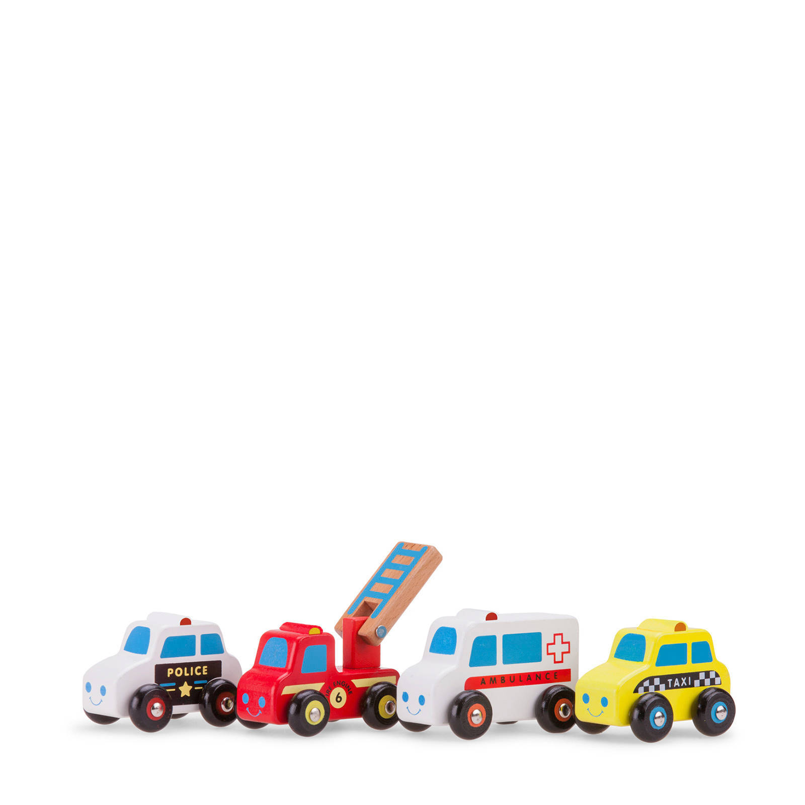 New Classic Toys Voertuigen Set Junior Hout Rood/wit/geel 4 delig online kopen
